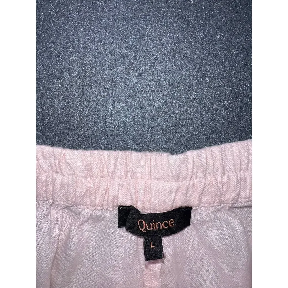 Quince 100% European Linen Boho Y2K Pull On Pockets Pants Size Large A009317